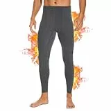 SIMIYA Lange Unterhosen Herren, Extra Warm Thermounterhose Gefütterte Unterhosen Männer Lang, Thermo Leggings Thermoleggings Winter(1 x Grau,L)