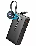 Power Bank, 10.000 mAh Mini-Ladegerät, tragbar, 22,5 W, Schnellladung, ultra-tragbare Powerbank mit integriertem USB-C-Kabel, externe Batterien mit 3 Anschlüssen Ausgang für iPhone 16 Samsung Xiaomi