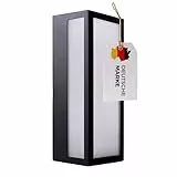 max K O M F O R T Schwarze Außenwandleuchte E27 IP44 – Moderne Wandleuchte für Außenbereich aus Aluminium, für Garten, Fassade & Eingang, 230V, ohne Leuchtmittel 1330D