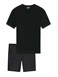 Uncover by Schiesser Herren Pyjama Kort Schlafanzug kurz, Schwarz, 52 EU