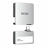 Lexar Professional Go Portable SSD mit HUB 2TB, ultrakompakt, unterstützt Apple ProRes, bis zu 1050MB/s Lesen und 1000MB/s Schreiben, USB 3.2 Gen 2, IP65, für iPhone 15/16, Silber