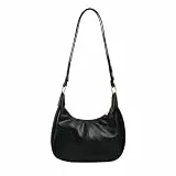 SuChengSS UmhäNgetasche Damen Kleine Hobo -Taschen Für Frauen Retro Vielseitige Umhängetasche Weiche Crossbody -Handtasche-schwarz