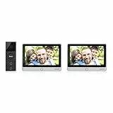 Byron Video-Gegensprechanlage mit Zwei 7 Zoll HD Touchscreen 720p (erweiterbar) Videoaufnahmefunktion Nachtsicht, Silber