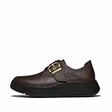 Fitflop Damen F-Mode Stitch Tumbled-Leather Monk Strap Shoes Mönch-Schnallenschuh, Schokoladenbraun, 38.5 EU
