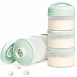 Termichy Milchpulver Portionierer Baby Stapelbar Milchpulver Aufbewahrungsbox 2 Stück (Hellgrün)