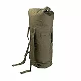 Mil-Tec US Seesack mit Doppelgurt PES (75 Liter) • Bundeswehr Rucksack mit 2 gepolsterten Schultergurten + Tragegriff • Military Reisetasche • Militär Ausrüstung • Outdoor Reisesack • Farbe: Oliv