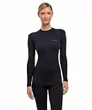 FALKE Damen Baselayer-Shirt Warm Round Neck W L/s Sh Funktionsmaterial schnelltrocknend 1 Stück, Schwarz Black 3000, M