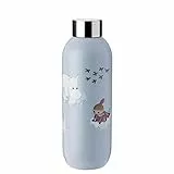 Stelton Thermosflasche Keep Cool - Thermo-Trinkflasche - Doppelwandige Isolierkanne - Moderner Design-Thermobecher für Wasser, heiße & kalte Getränke, Kaffee, Tee - 0,75 Liter, Wolkig/Moomin