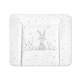 Julius Zöllner Wickelauflage Softy 85x75 cm - Wickelunterlage - wasserdicht und abwischbar - Made in Germany – Oeko-Tex Standard 100 – Häschen und Eule