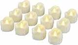 eLander LED-Kerzen, flammenlose-Teelichter, mit Timer, automatischer Modus: 6 Stunden an und 18 Stunden aus, 3,2 x 3,6 cm, 12 Stück, warmweiß