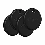 Chipolo POP Schlüsselfinder - Farbenfroher, kompatibler und lauter Bluetooth-Tracker mit Lass Dein Handy klingeln, kompatibel mit Apple Wo ist oder Google Mein Gerät Finden - 4 Pack (Schwarz)