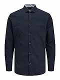 JACK & JONES Herren Freizeit Hemd JPRBLAPARKER Slim Fit Schwarz Blau XS-XXL, Größe:L, Farbe:Perfect Navy Slim FIT 12227385