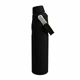 Stanley Iceflow Fast Flow Trinkflasche Sport 0.6L - Thermosflasche Hält 10 Stunden Kalt - Spülmaschinenfest - Wasserflasche Auslaufsicher - Sportflasche BPA-Frei - Black