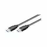 goobay 95717 USB-A auf USB A 3.0 Ladekabel / Universal USB Kabel Typ A / Schnellladekabel 5 Gbits / Datenkabel Smartphone / 3fach Schirmung / Schwarz / 1m