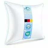 CloudÉtoile Kopfkissen 80x80 Daunenkissen Federkissen - Kissen 80x80 cm Daunen und Federn Bettkissen in Hotelqualität - 3-Kammer Daunenkissen Schlafkissen Ökotex-Zertifiziert - Schlaf wie auf Wolken