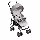 Chicco Echo Lite Kinderwagen, Buggy ab Geburt bis 22 kg, verstellbare Rückenlehne, geräumiger Sitz, Stoßstangenmanschette, Schirmbuggy, Zwillingsbremsen und schwenkbare Vorderräder, Beige
