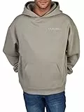 DENIMFY Hoodie Herren Oversize mit Druck DFMaxim Kapuzenpullover Pullover Hochwertige Baumwollmischung, Größe:3XL, Farbe:Taupe-Mineral Green
