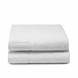 Top Towel – 2 Duschtücher – Weiße Hotelhandtücher – Große Badetücher – 100% Baumwolle – Weiß – 100 x 150 cm