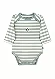 Sterntaler Jungen Body GOTS Langarm Wickelbody Emmi - Aus Geringeltem Jersey Mit Esel Stickerei - Grün, 50