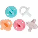 Nuby Softees – 100% Silikon-Schnuller für Babys – Beißring – 5er-Pack – Ab der Geburt – Beruhigt das Baby