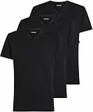 Calvin Klein Herren 3er Pack T-Shirts Kurzarm mit V-Ausschnitt, Schwarz (Black, Black, Black), L