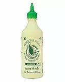 FLYING GOOSE Sriracha Mayoo Sauce, Green Chili, pikante Mayonnaise, leicht scharf, grüne Kappe, Würzsauce aus Thailand, vegan, glutenfrei, 1 x 455 ml