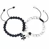 ARHZ Matching Armbänder für Paare beste Freunde - 1 Paar Schwarz-weißer Türkis armbänder für paare - couple bracelet - Puzzle couple armband - Paare Armbänder - Fernbeziehung Armband