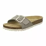 AFS-Schuhe 2112, modische Damen-Pantoletten, hochwertiges, echtes Leder, Made in Germany Größe 38 EU (Antilope Velour)