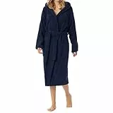 Schiesser Damen Bademantel, 120 Cm Bademantel, Blau (815-navy), L EU