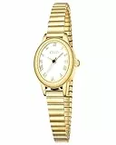 CIVO Vintage Armbanduhr Damen Kleine: Oval Gehäuse Römisches Zifferblatt Analoge mit Elastisches Armband - Zarte Gold Damenuhr Geschenke zum Jahrestag Valentinstag