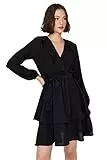 TRENDYOL Damen Shift Scuba Knitting Dress Kleid, Schwarz, 38
