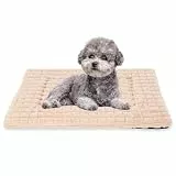 BVAGSS Flauschiges Orthopädisches Hundebett, Waschbar Hundematte, rutschfeste Unterseite, Plüsch Hundekissen Weiche und Warme Hundematte für klein mittel große Hunde XH082 (100x70cm,Aprikose)