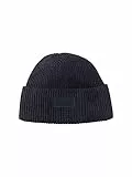 TOM TAILOR Herren 1038516 Beanie Mütze aus Baumwolle, 13160-Knitted Navy Melange, OneSize