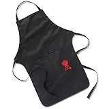 Weber Grillschürze mit Stickerei 6533 schwarz Grillschürze mit großen Taschen für Utensilien