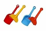Gowi 559-21 Schaufel und Rechen Set, 22cm, farblich sortiert, Sandkästen und Sandspielzeug, Blau, Rot, Gelb, Orange