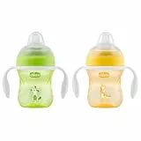 Chicco Trinklernbecher, auslaufsicherer 200ml Trinkbecher für Babys, Trinkflasche ab 4 Monaten zum Trinken lernen mit ergonomischer Silikontülle, doppeltes Anti-Kolik-Ventil, BPA-frei - Gelb oder Grün