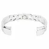 ANGGREK Edelstahlarmband für Damen, Hochwertiges Armband mit Strasseinlage für, Verstellbare Länge für Sport und Freizeit (SILVER)