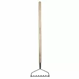 Kent & Stowe Kinder-Gartenrechen – leichte Garten-Harke für Kinder aus Edelstahl, kleines Gartengerät mit Stiel aus Eschenholz, Länge: 84 cm