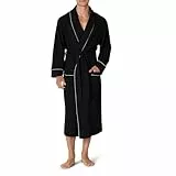 Amazon Essentials Herren Leichter Waffel-Bademantel (Erhältlich In Den Größen Schwer Und Groß), Schwarz, M-L