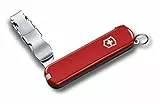 Victorinox Schweizer Taschenmesser, Nail Clip 582, Multitool, 4 Funktionen, Nagelknipser, Pinzette, Zahnstocher, Rot
