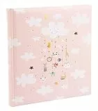 goldbuch 15 455 Babyalbum Mobile Girl, Babybuch 30 x 31 x 4 cm, Fotoalbum mit 58 weißen Blankoseiten und 4 illustrierten Seiten, Einband aus Kunstdruck mit Goldprägung, Album Mädchen, Fotobuch Rosa