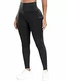 STARBILD Leggings Damen Sport Nahtlose Gerippt High Waist für Gym, Gerippte - Schwarz M