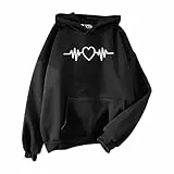 Angxiwan Pullover mädchen 128,Hoodie Damen Hooded mit Kapuze Winter Klamotten Casual Einfarbig lockere Kapuzenshirt Lang Große Größen Herbstoutfits Fashion Winter Tops