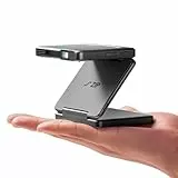 Aurzen Zip Tri-Fold Mini Beamer mit Akku, 4k Unterstützt Smart Beamer Klein Tragbarer Projektor Outdoor Heimkino Autofokus & Trapezkorrektur Portable Projector Bluetooth 5.4 für Handy/HDMI/USB - Grau