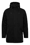11 Project Akie Herren Winterparka Parka Winterjacke mit hochabschließendem Kragen aus 100% Baumwolle, Größe:XL, Farbe:Black (194007)