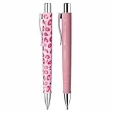 Faber-Castell 205293 - Kugelschreiber Poly Ball, Leo Sugarspots und rosa, 2 Stück, mit auswechselbarer XB Mine, dokumentenecht