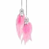 ikasus Kleiner Traumfänger mit Feder Auto Innen Rückspiegel Hängende Ornament Kreativer Wandbehang Böhmische Dreamcatcher Fenster Dekoration für Hause Wohnzimmer Dekor Geschenk
