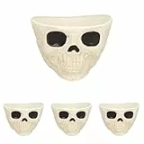 Boland 72394 - Schüssel Skull, Dekoration für Halloween und Karneval, Totenkopf Schale für Süßes und Saures (Packung mit 4)