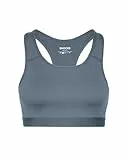 Snocks Sport BH für Damen - Sportunterwäsche Perfekter Halt ohne Einzuschränken - Schnell trocknend und unterstützend Fitness Bustier - Multifunktionaler Fitness Bra - Gr. L, Farbe Steingrau