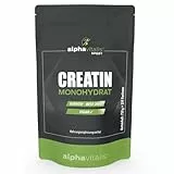 Creatin Monohydrat Pulver 750g (Meshfaktor 200) - mikrofeines und super lösliches, ideal dosiertes, veganes Kreatin für Sportler von alphavitalis - 219 Portionen